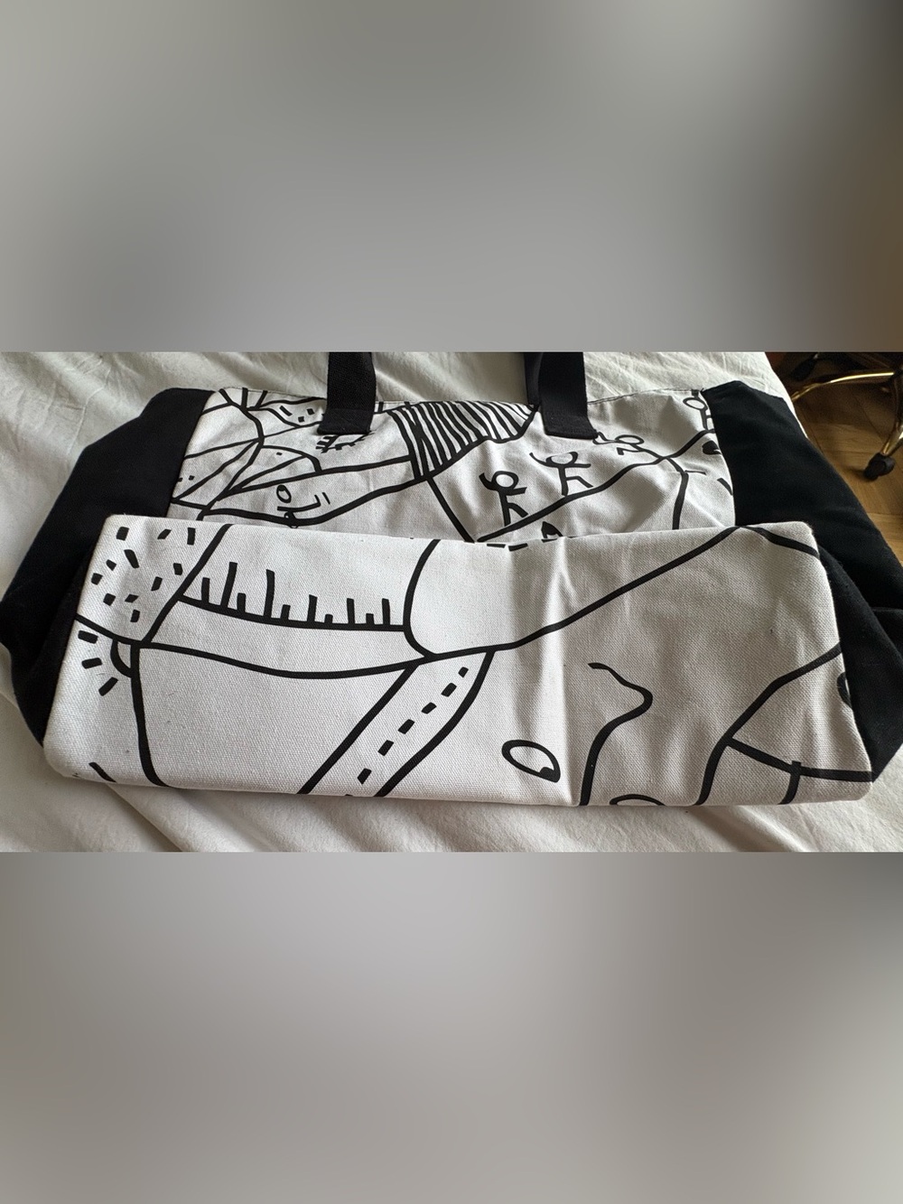 Shantell Martin Rare Limited Edition Canvas Tote Bag Black & White Faces - Picture 4 of 8
